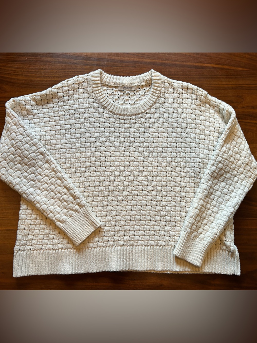 Madewell Cream Textured Knit Women's Sweater